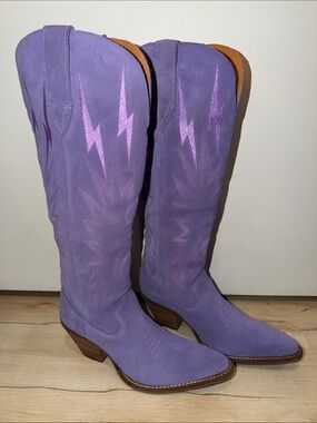 BNWT Dingo By Dan Post Thunder Road Periwinkle Leather Suede D1597, Sz 7.5 M